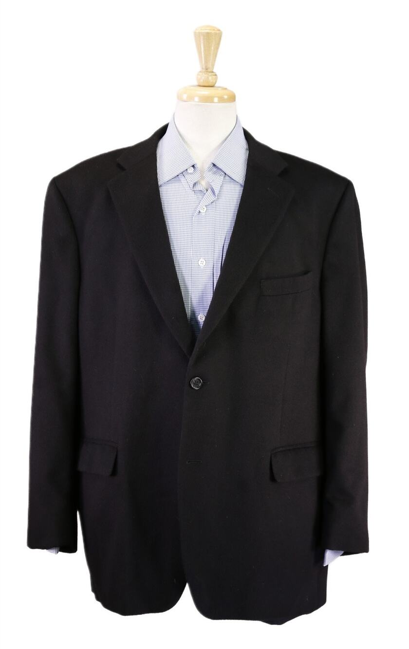 Pavone Black 100% Pure Cashmere 2-Btn Blazer Jacket 46R